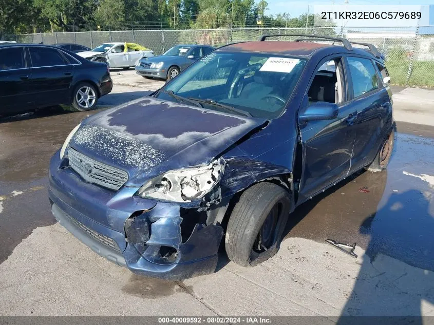 2006 Toyota Corolla Matrix Xr VIN: 2T1KR32E06C579689 Lot: 40009592