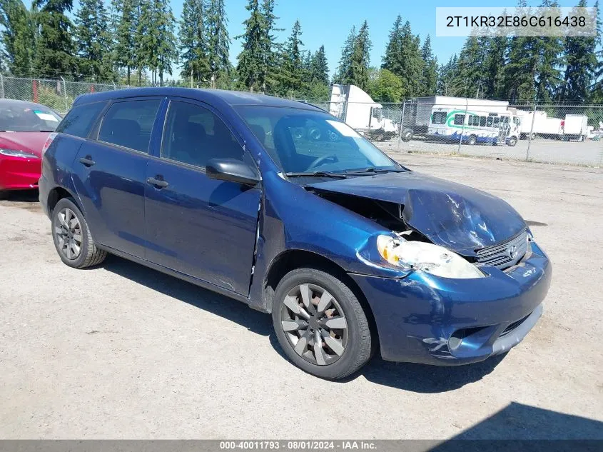 2006 Toyota Matrix VIN: 2T1KR32E86C616438 Lot: 40011793