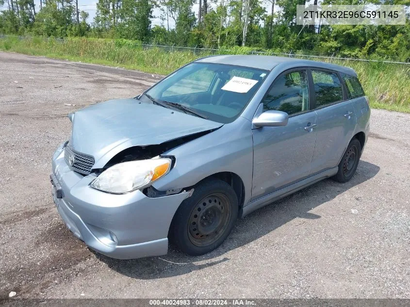 2006 Toyota Matrix Xr VIN: 2T1KR32E96C591145 Lot: 40024983