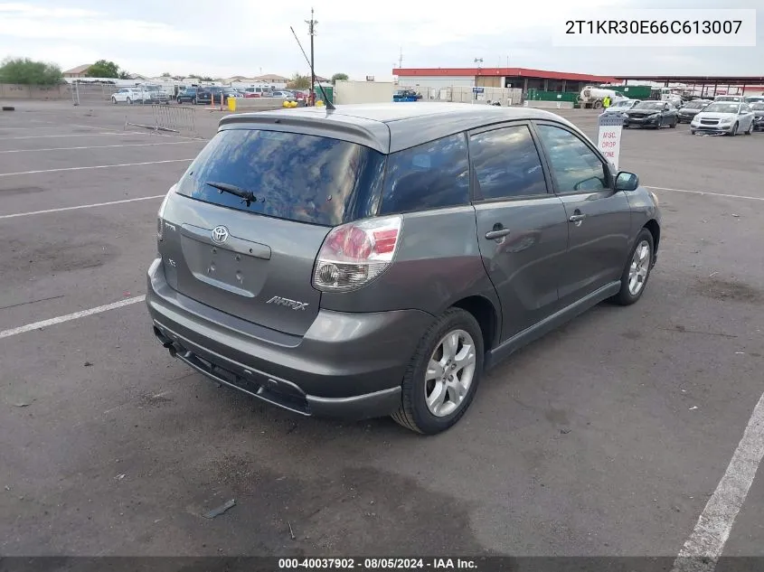 2006 Toyota Matrix Xr VIN: 2T1KR30E66C613007 Lot: 40037902