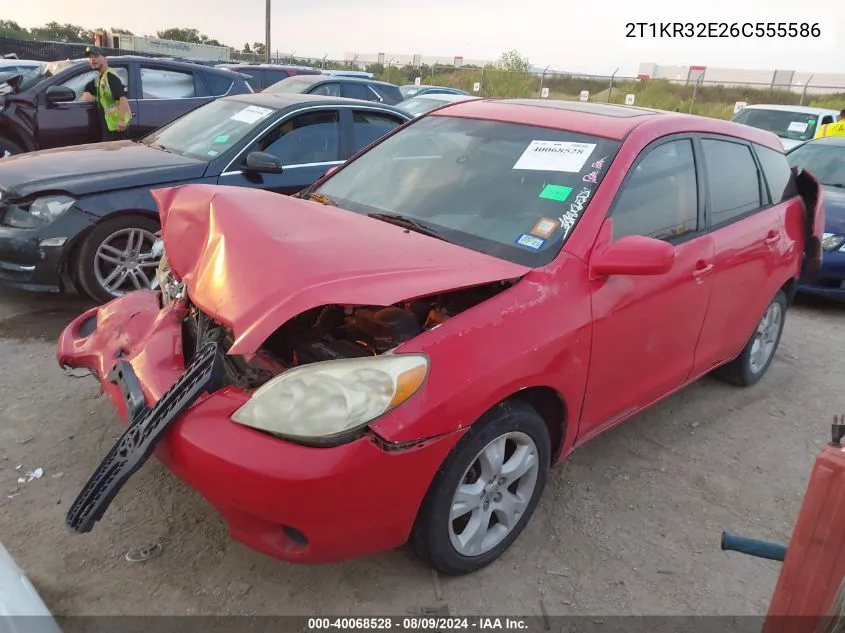 2006 Toyota Matrix Xr VIN: 2T1KR32E26C555586 Lot: 40068528