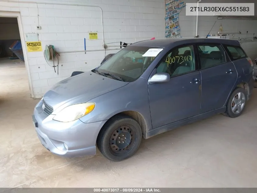 2006 Toyota Matrix Xr VIN: 2T1LR30EX6C551583 Lot: 40073017