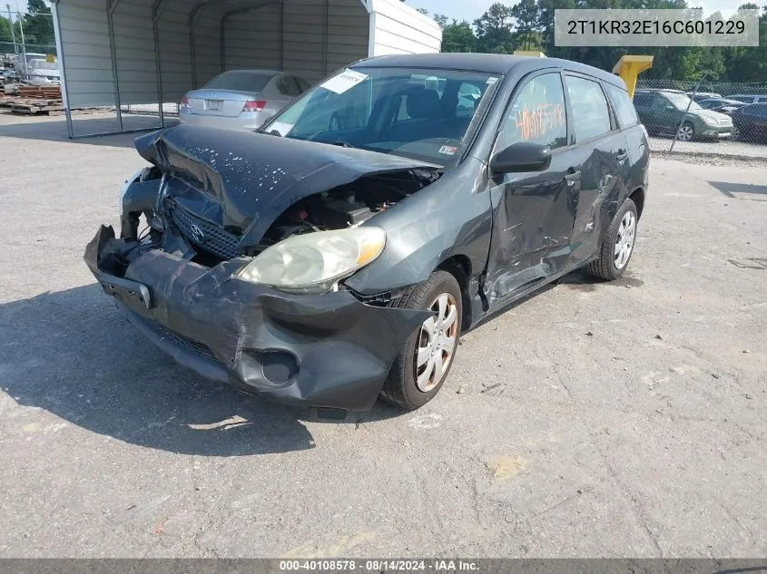 2006 Toyota Matrix VIN: 2T1KR32E16C601229 Lot: 40108578