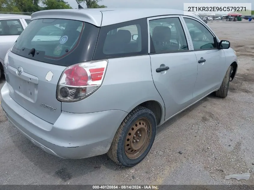 2006 Toyota Matrix Xr VIN: 2T1KR32E96C579271 Lot: 40120854