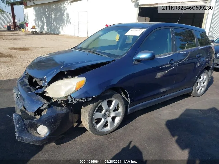 2006 Toyota Matrix Xr VIN: 2T1KR32E46C609230 Lot: 40150644