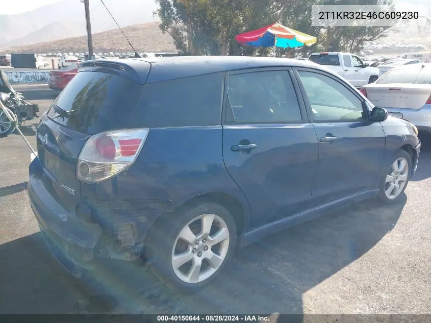 2006 Toyota Matrix Xr VIN: 2T1KR32E46C609230 Lot: 40150644