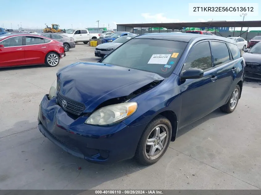 2006 Toyota Matrix VIN: 2T1KR32E56C613612 Lot: 40186110