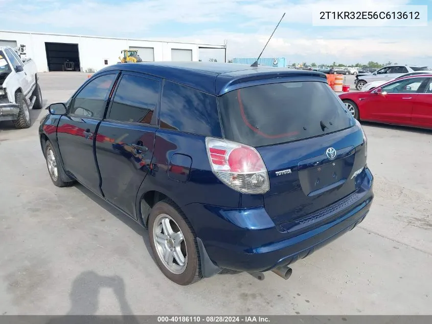 2006 Toyota Matrix VIN: 2T1KR32E56C613612 Lot: 40186110