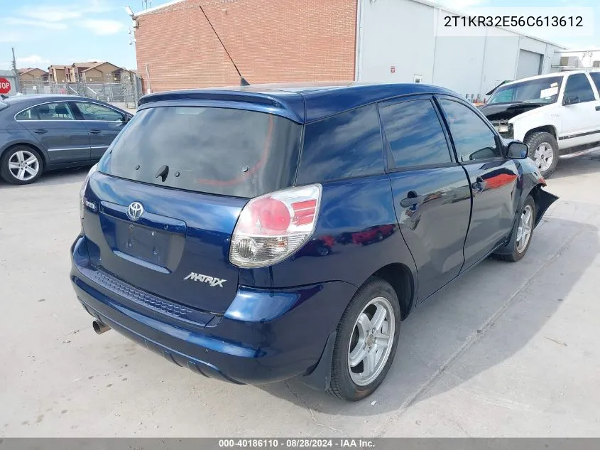 2006 Toyota Matrix VIN: 2T1KR32E56C613612 Lot: 40186110