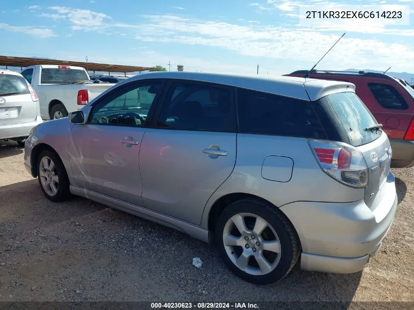 2006 Toyota Matrix Xr VIN: 2T1KR32EX6C614223 Lot: 40230623