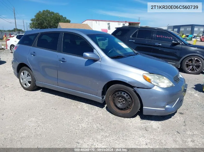 2006 Toyota Matrix Xr VIN: 2T1KR30E06C560739 Lot: 40245170