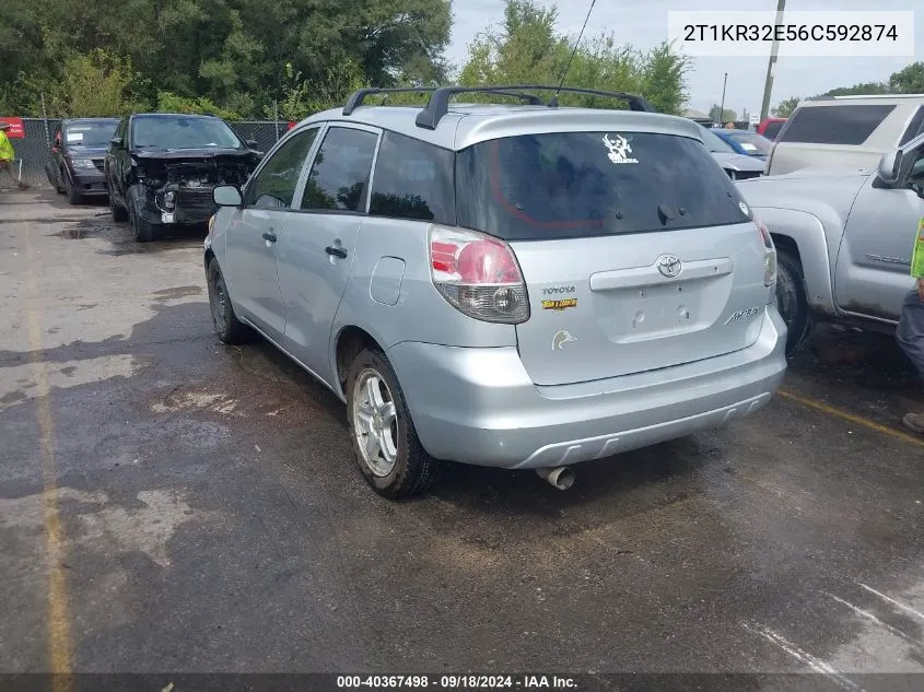 2006 Toyota Matrix VIN: 2T1KR32E56C592874 Lot: 40367498