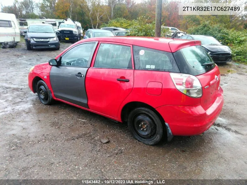 2007 Toyota Matrix Wagon VIN: 2T1KR32E17C627489 Lot: 11843442X