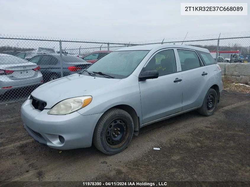 2007 Toyota Matrix Wagon VIN: 2T1KR32E37C668089 Lot: 11978390