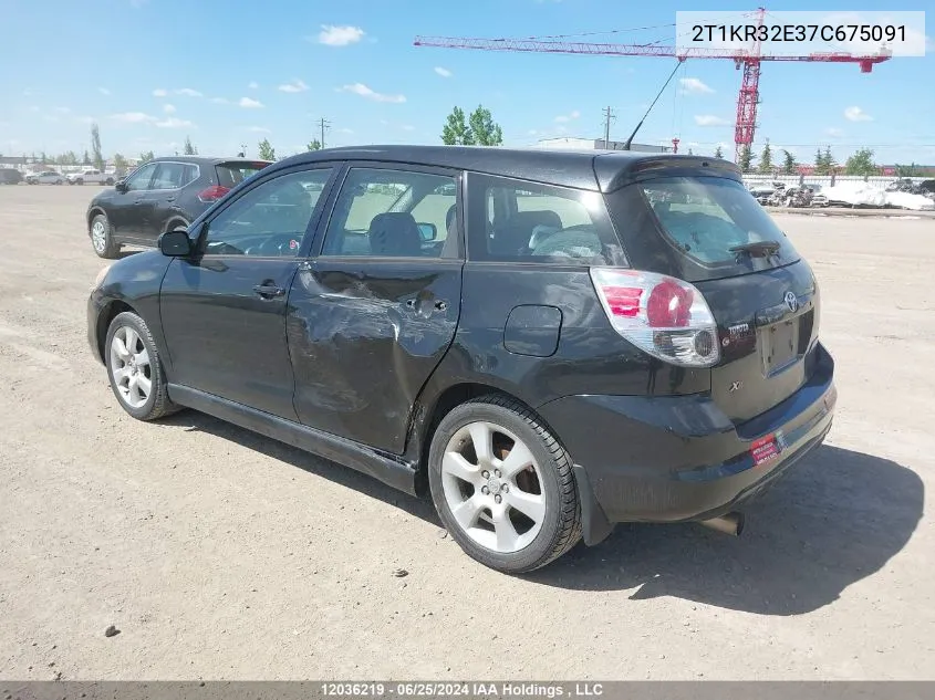 2007 Toyota Matrix Xr VIN: 2T1KR32E37C675091 Lot: 12036219