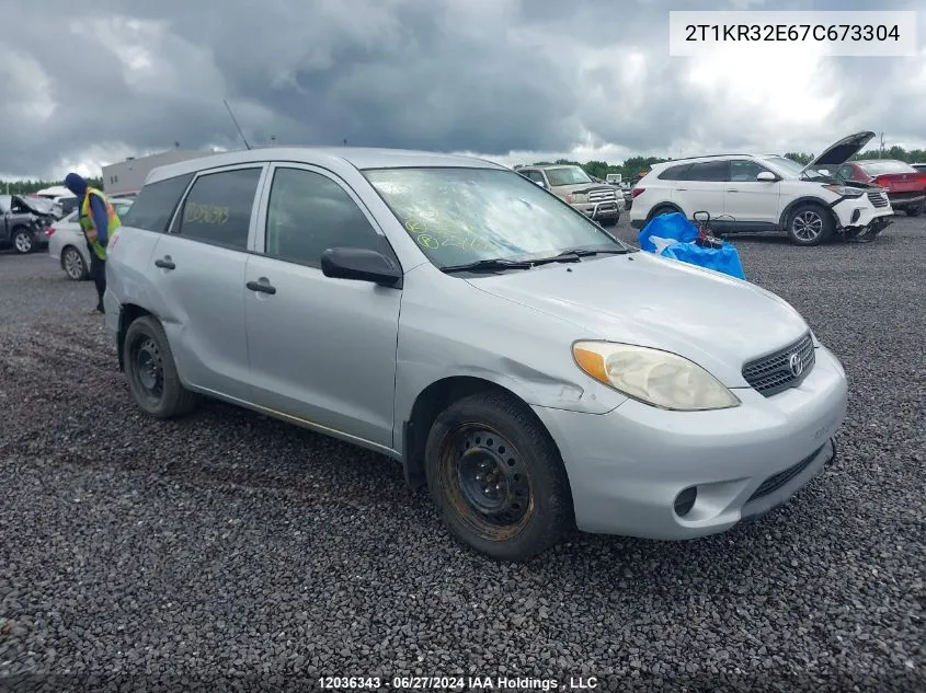 2007 Toyota Matrix Xr VIN: 2T1KR32E67C673304 Lot: 12036343