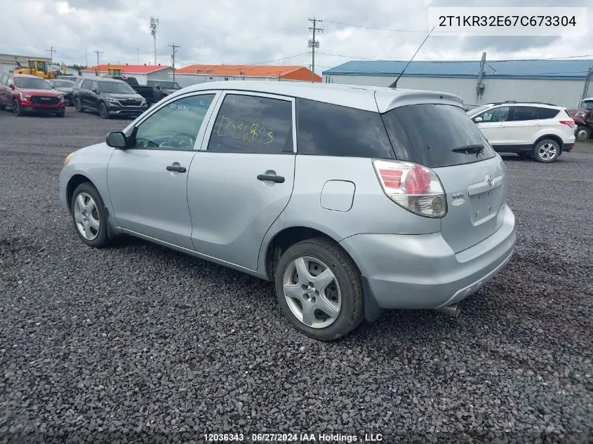 2007 Toyota Matrix Xr VIN: 2T1KR32E67C673304 Lot: 12036343