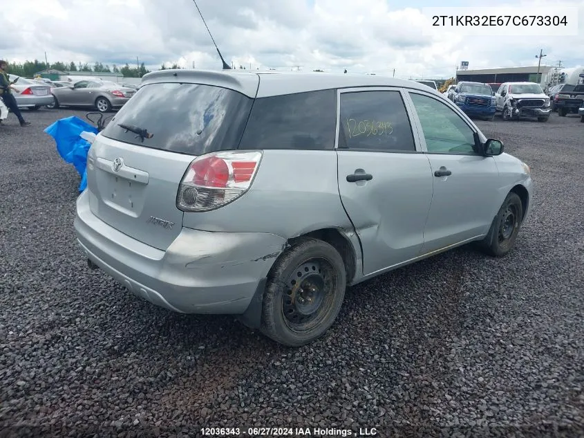 2007 Toyota Matrix Xr VIN: 2T1KR32E67C673304 Lot: 12036343