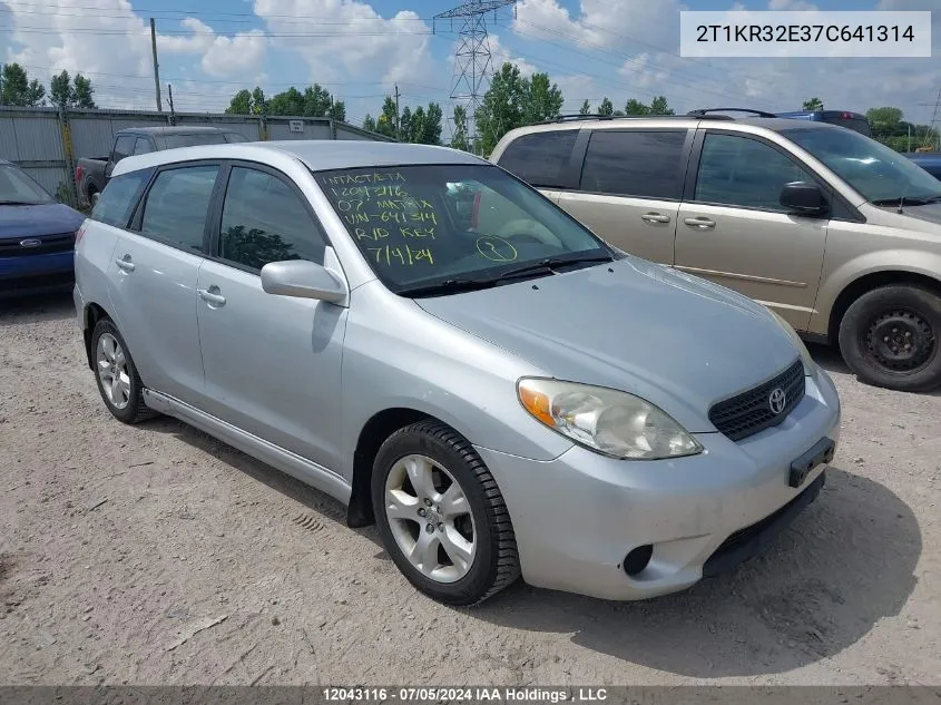 2007 Toyota Matrix Xr VIN: 2T1KR32E37C641314 Lot: 12043116