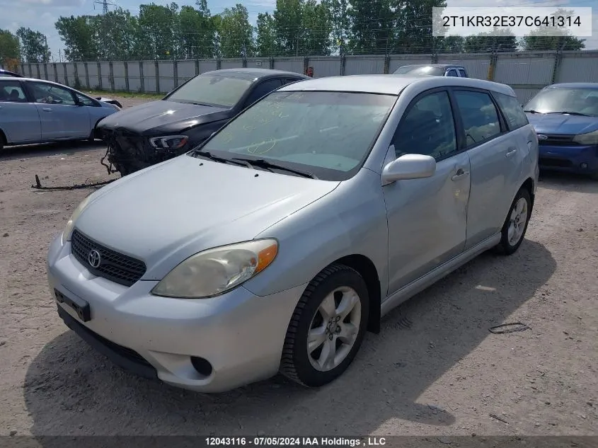 2007 Toyota Matrix Xr VIN: 2T1KR32E37C641314 Lot: 12043116