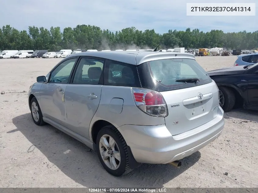 2T1KR32E37C641314 2007 Toyota Matrix Xr