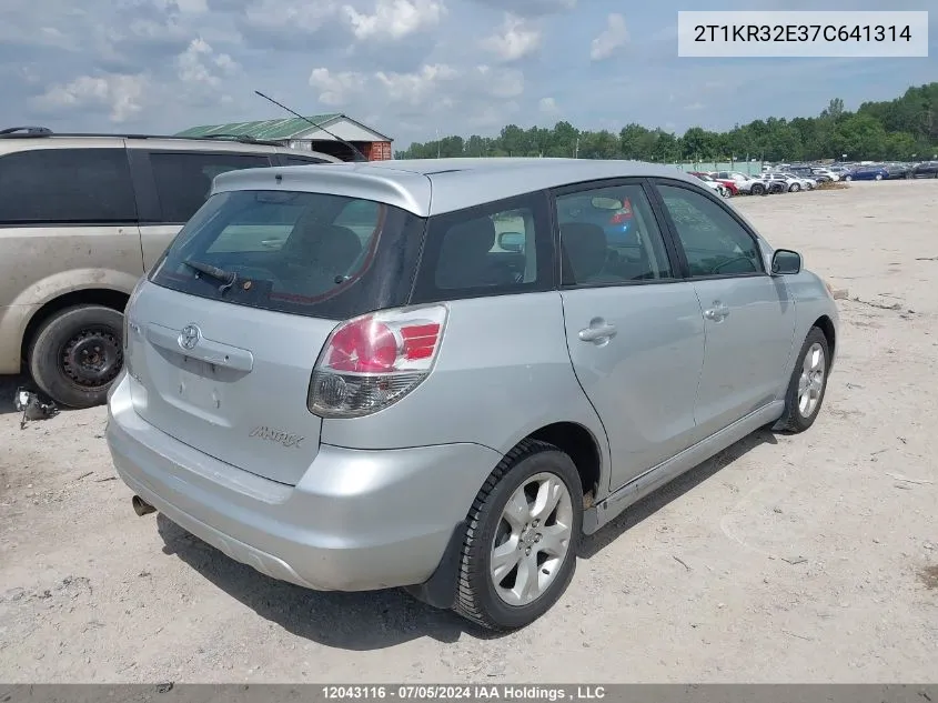 2T1KR32E37C641314 2007 Toyota Matrix Xr