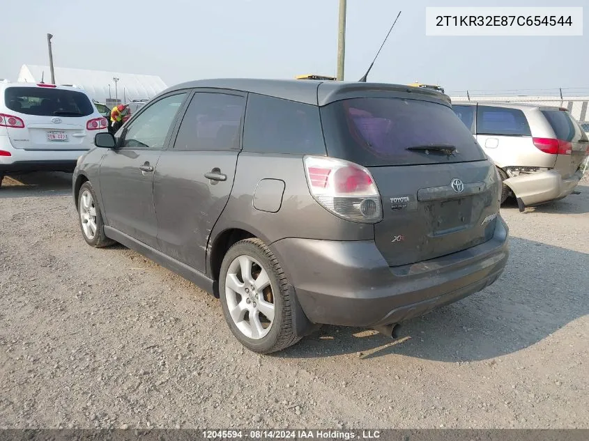 2007 Toyota Corolla Matrix Xr VIN: 2T1KR32E87C654544 Lot: 12045594