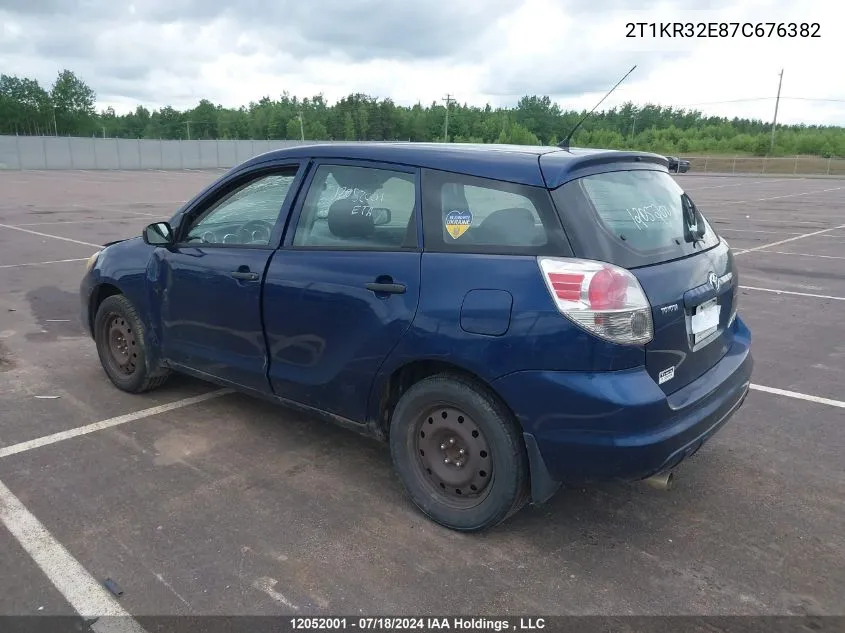 2007 Toyota Corolla Matrix Xr VIN: 2T1KR32E87C676382 Lot: 12052001