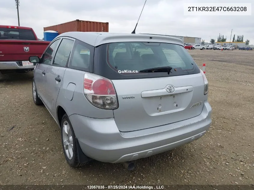 2007 Toyota Matrix VIN: 2T1KR32E47C663208 Lot: 12057035