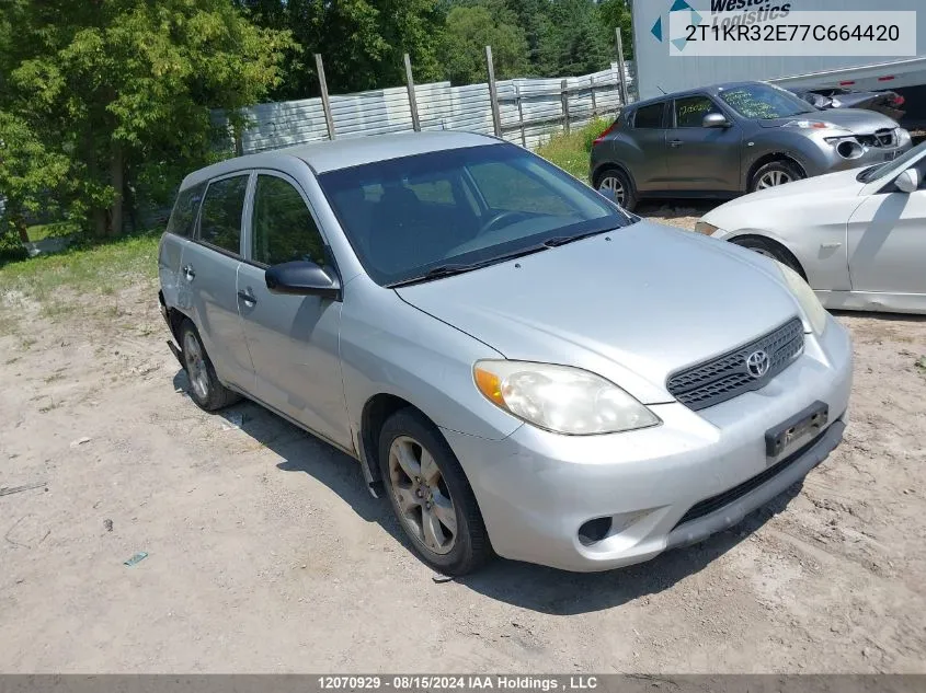 2007 Toyota Matrix Wagon VIN: 2T1KR32E77C664420 Lot: 12070929