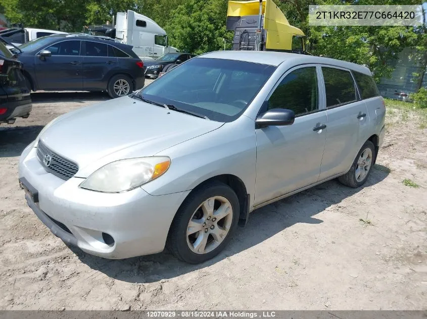 2007 Toyota Matrix Wagon VIN: 2T1KR32E77C664420 Lot: 12070929