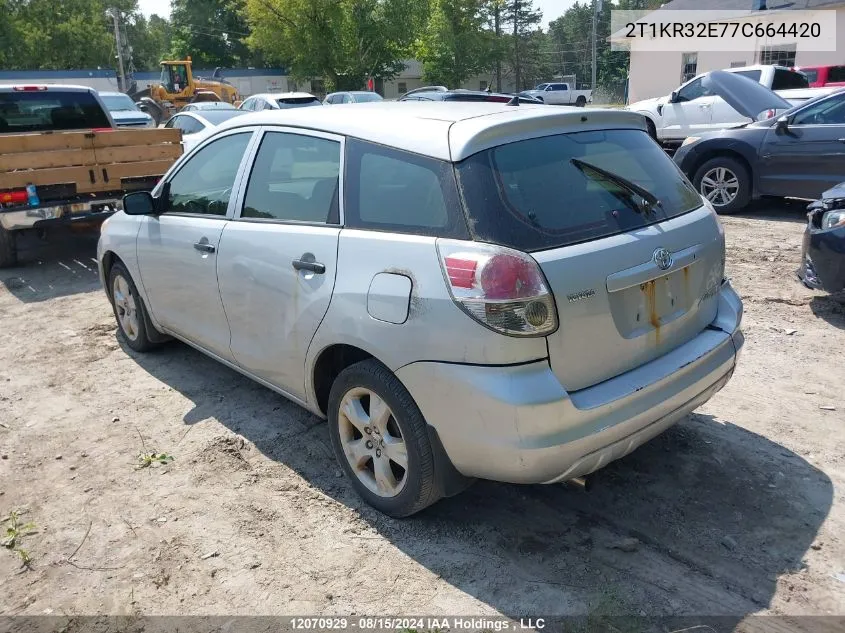 2007 Toyota Matrix Wagon VIN: 2T1KR32E77C664420 Lot: 12070929