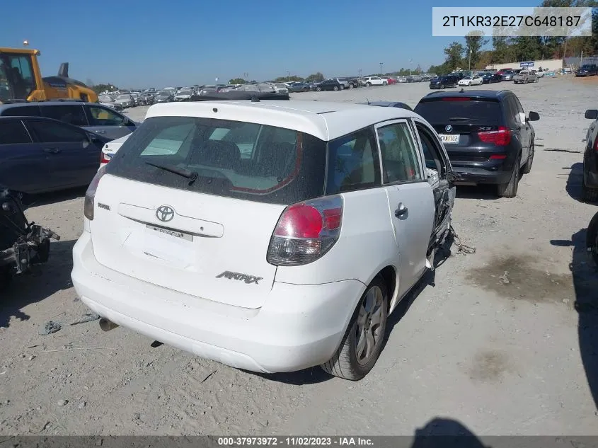 2T1KR32E27C648187 2007 Toyota Matrix Std/Xr