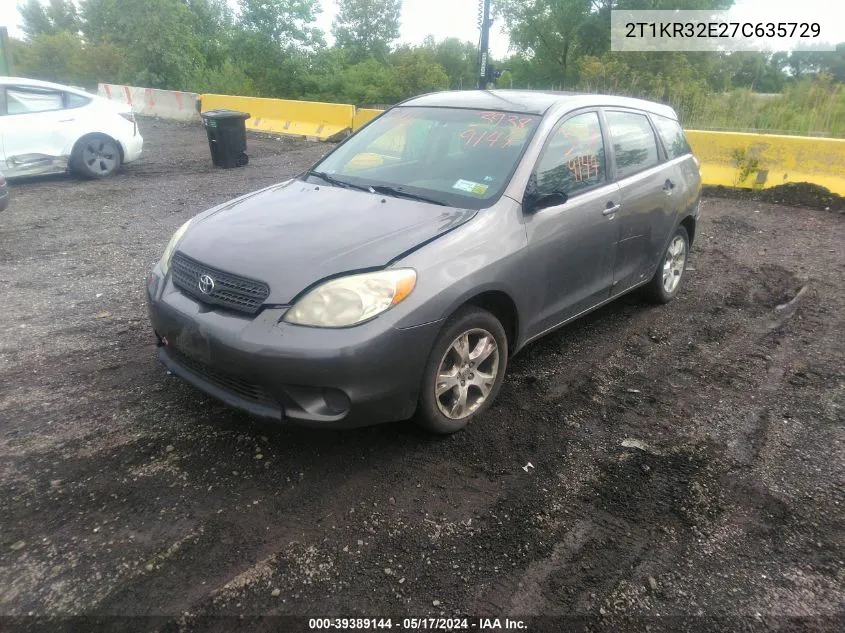 2007 Toyota Matrix VIN: 2T1KR32E27C635729 Lot: 39389144