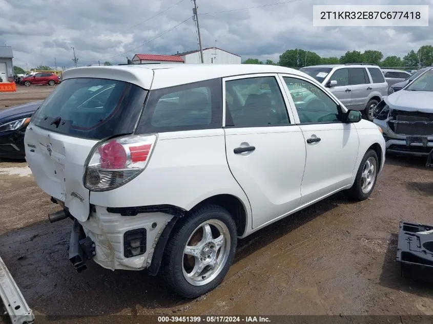 2007 Toyota Matrix VIN: 2T1KR32E87C677418 Lot: 39451399