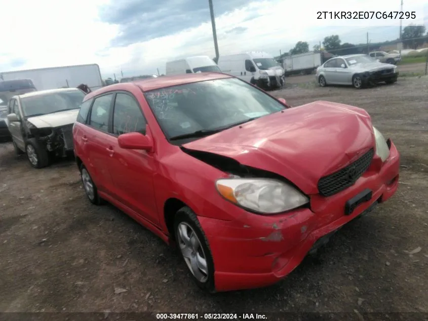 2007 Toyota Matrix Xr VIN: 2T1KR32E07C647295 Lot: 39477861