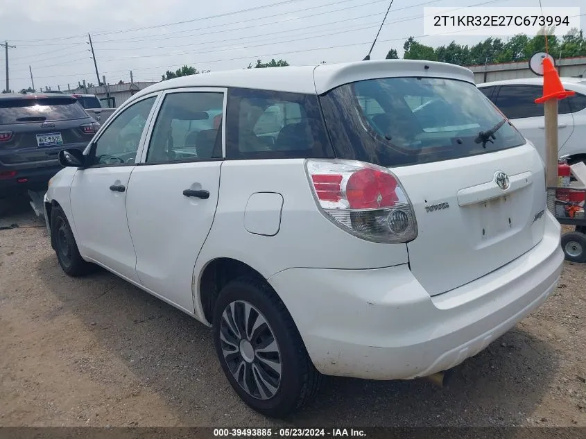 2007 Toyota Matrix VIN: 2T1KR32E27C673994 Lot: 39493885