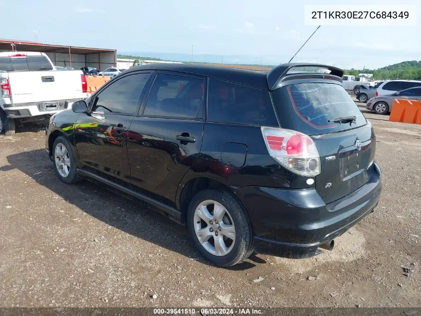 2007 Toyota Matrix Xr VIN: 2T1KR30E27C684349 Lot: 39541510