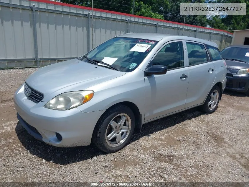 2007 Toyota Matrix VIN: 2T1KR32E37C647727 Lot: 39576972