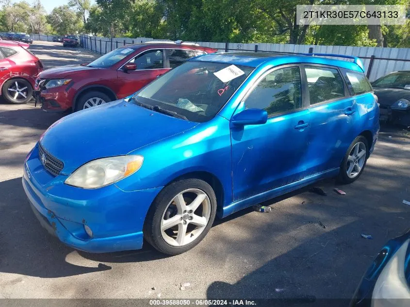 2007 Toyota Matrix Xr VIN: 2T1KR30E57C643133 Lot: 39588050