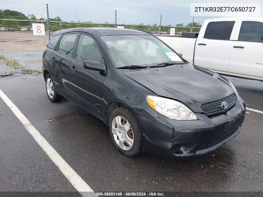 2007 Toyota Matrix VIN: 2T1KR32E77C650727 Lot: 39593149