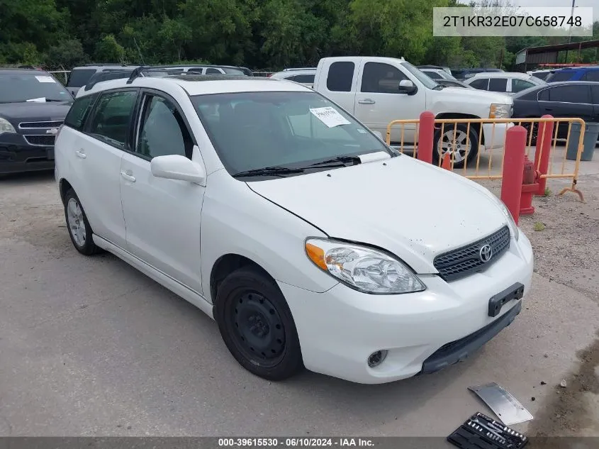 2007 Toyota Matrix Xr VIN: 2T1KR32E07C658748 Lot: 39615530