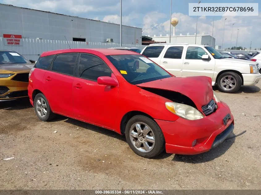 2007 Toyota Matrix Xr VIN: 2T1KR32E87C678696 Lot: 39635334