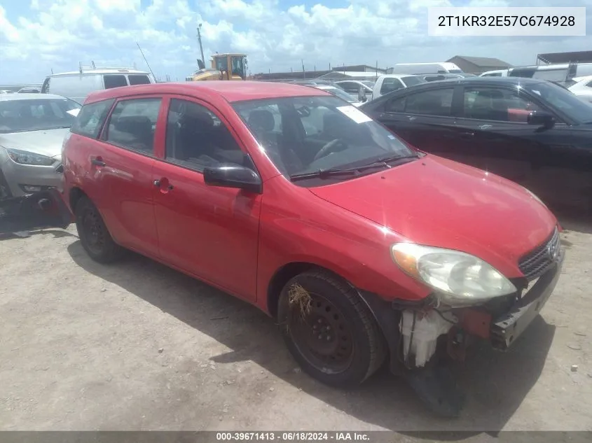 2007 Toyota Matrix VIN: 2T1KR32E57C674928 Lot: 39671413