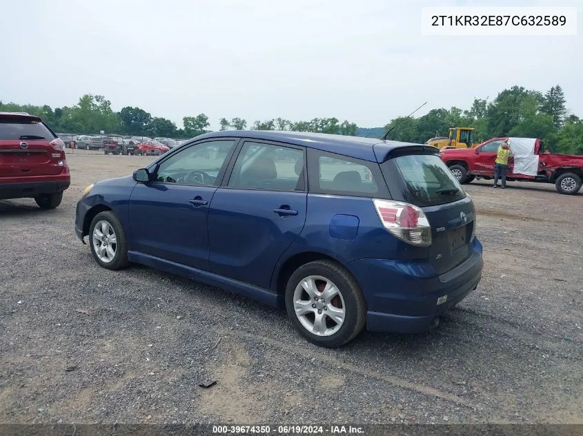 2007 Toyota Matrix Xr VIN: 2T1KR32E87C632589 Lot: 39674350