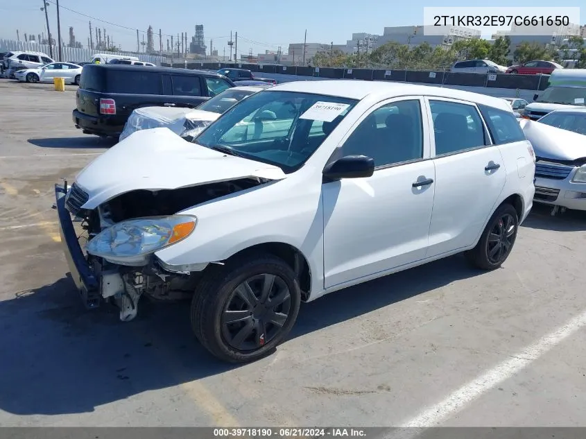 2007 Toyota Matrix VIN: 2T1KR32E97C661650 Lot: 39718190