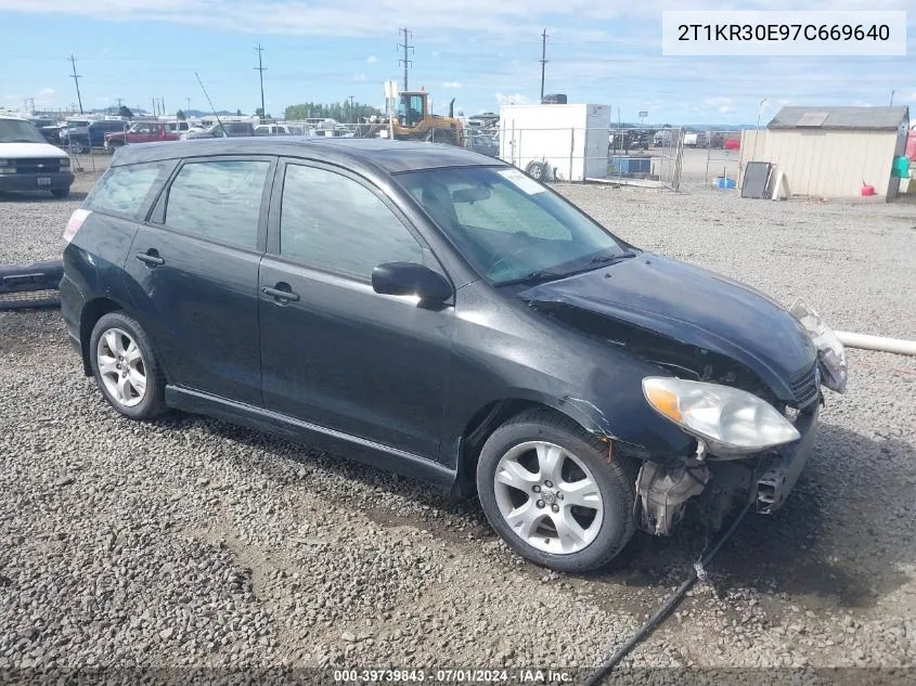 2007 Toyota Matrix Xr VIN: 2T1KR30E97C669640 Lot: 39739843