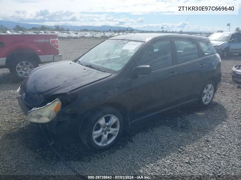 2007 Toyota Matrix Xr VIN: 2T1KR30E97C669640 Lot: 39739843