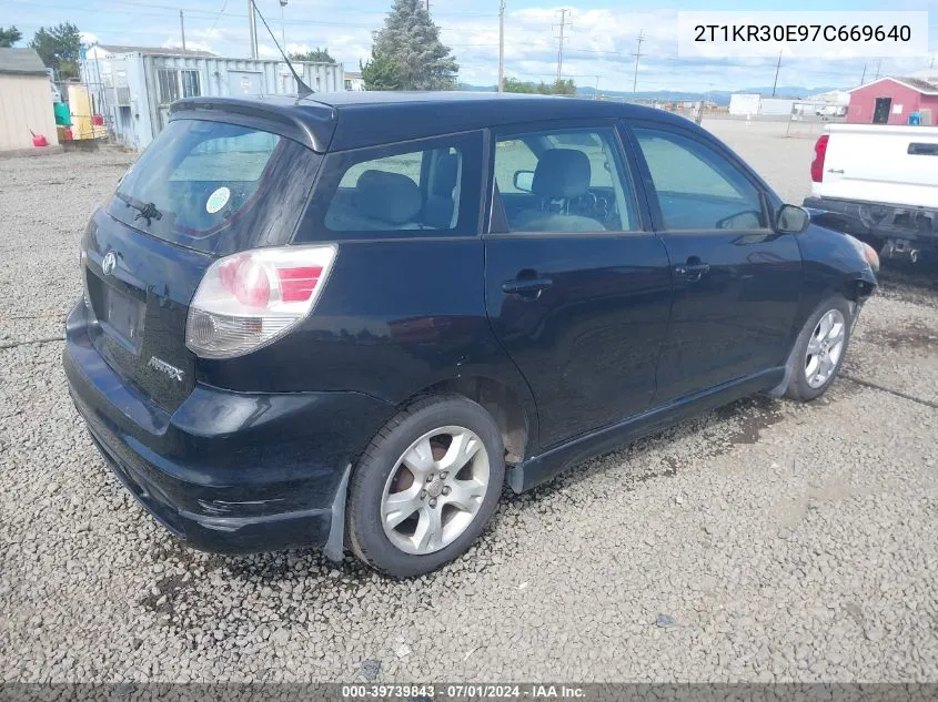 2007 Toyota Matrix Xr VIN: 2T1KR30E97C669640 Lot: 39739843