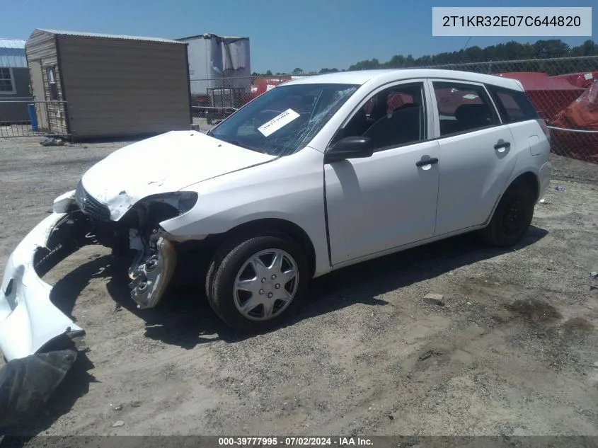 2007 Toyota Matrix VIN: 2T1KR32E07C644820 Lot: 39777995